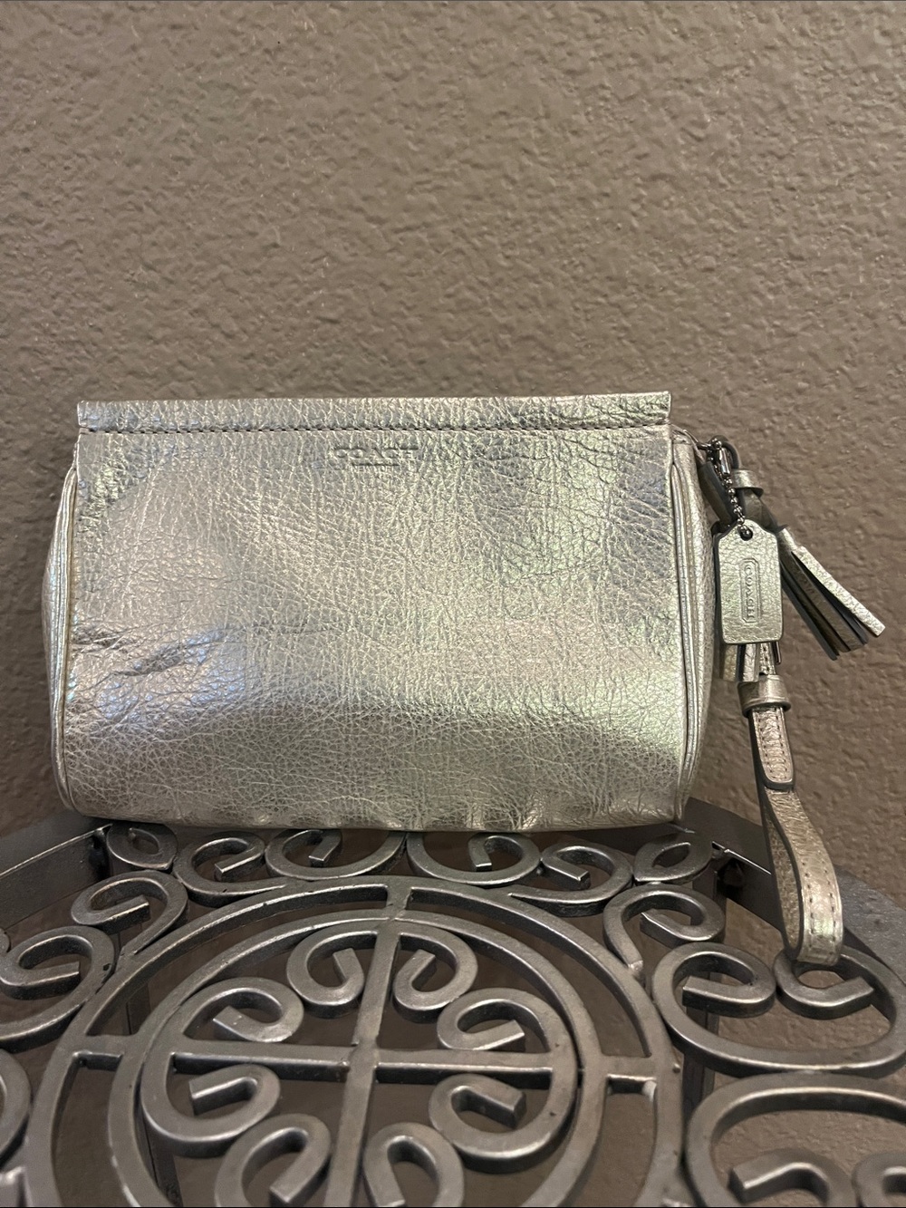 Metallic Gold Wristlet Clutch - Coach